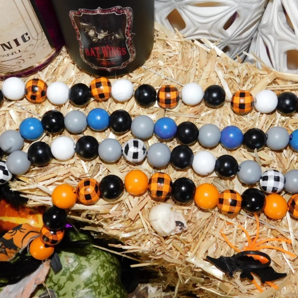 Halloween Wood Bead Garland